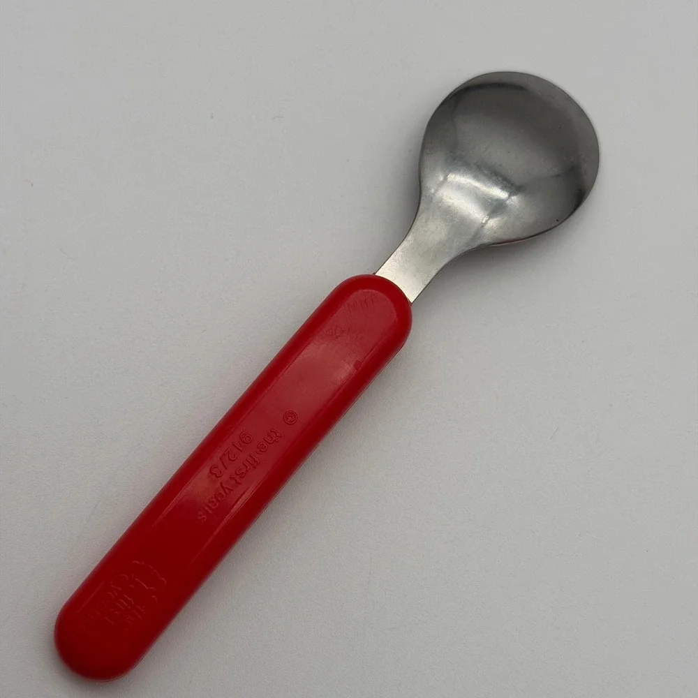 Vintage Sesame Street Cookie Monster Toddler Fork Spoon Set The First Years Red